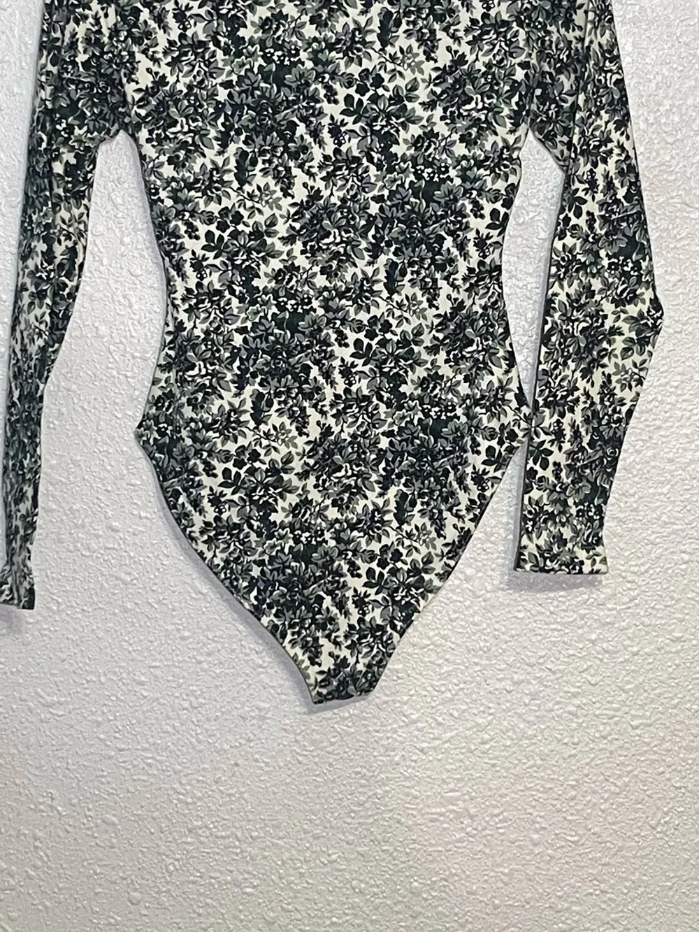 Bodywear women’s Long-Sleeve One-Piece floral Swimsuit  size medium